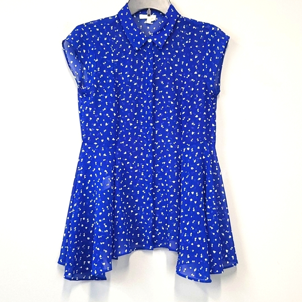 Meadow Rue Antrhopologie heart print button up top